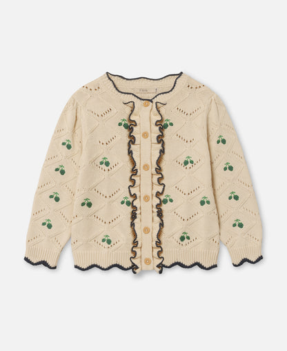 FLIINK MELA RUFFLE CARDIGAN CARDIGAN SANDSHELL