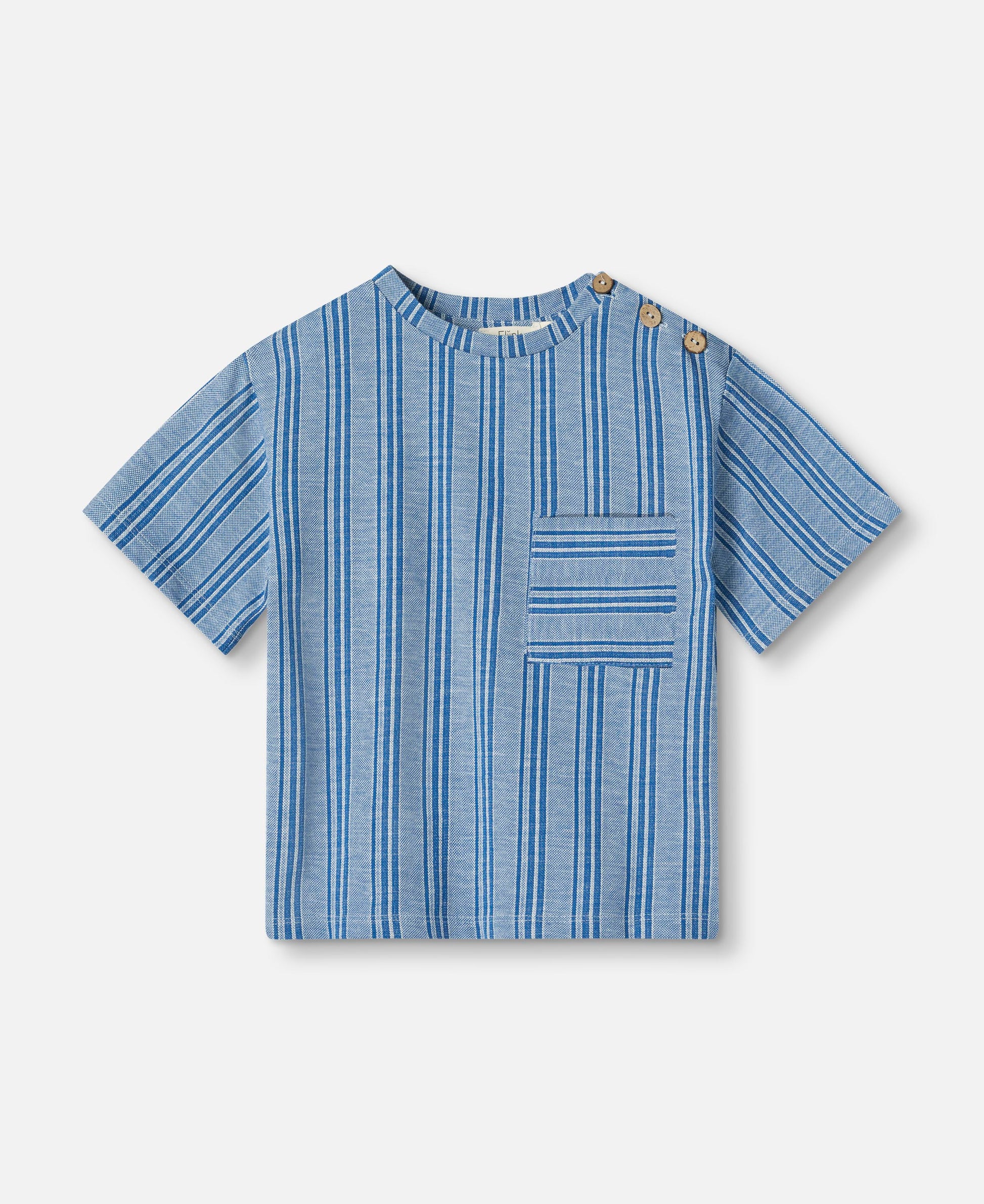 FLIINK MIRO T-SHIRT T-SHIRT CLOUD DANCER MAZERINE BLUE STRIPE