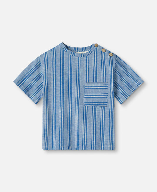 FLIINK MIRO T-SHIRT T-SHIRT CLOUD DANCER MAZERINE BLUE STRIPE