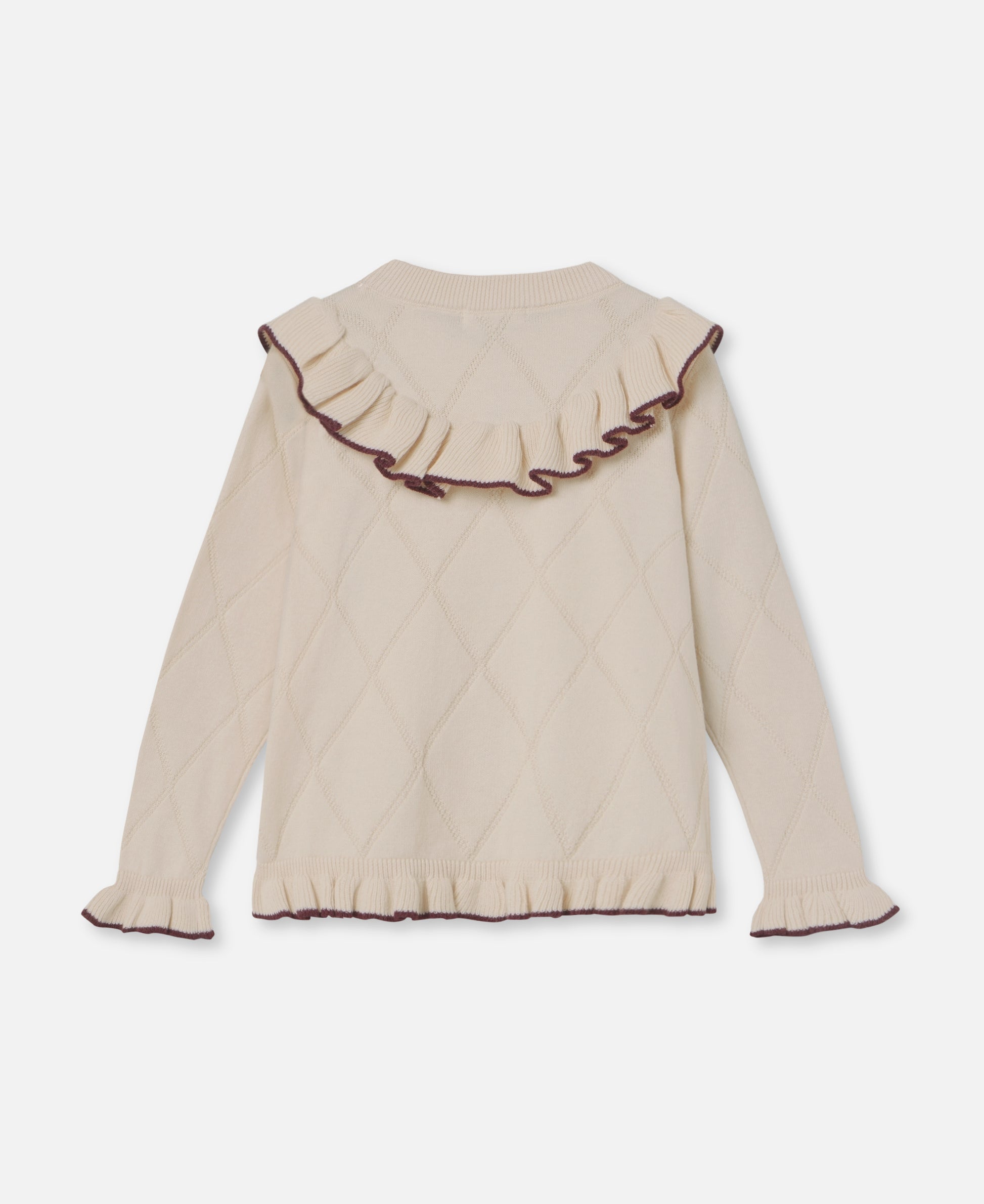 FLIINK NOVA EMBR. RUFFLE CARDIGAN CARDIGAN SANDSHELL