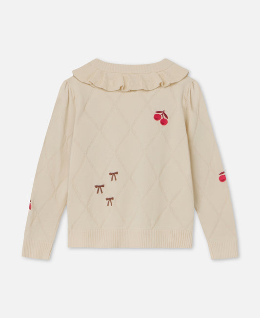 FLIINK NOVA EMBR. RUFFLE PULLOVER PULLOVER SANDSHELL