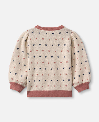 FLIINK NOVA MULTI HEART CARDIGAN CARDIGAN SANDSHELL