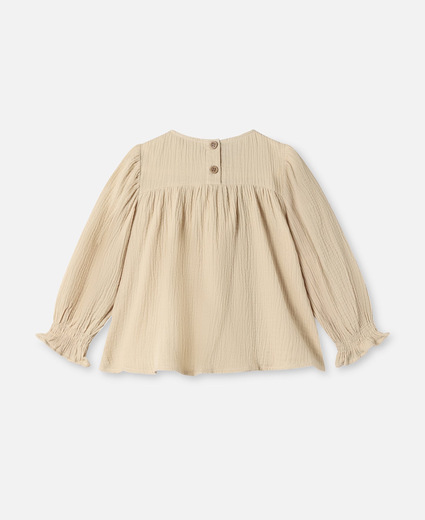 FLIINK PACO BOW LS BLOUSE BLOUSE SANDSHELL