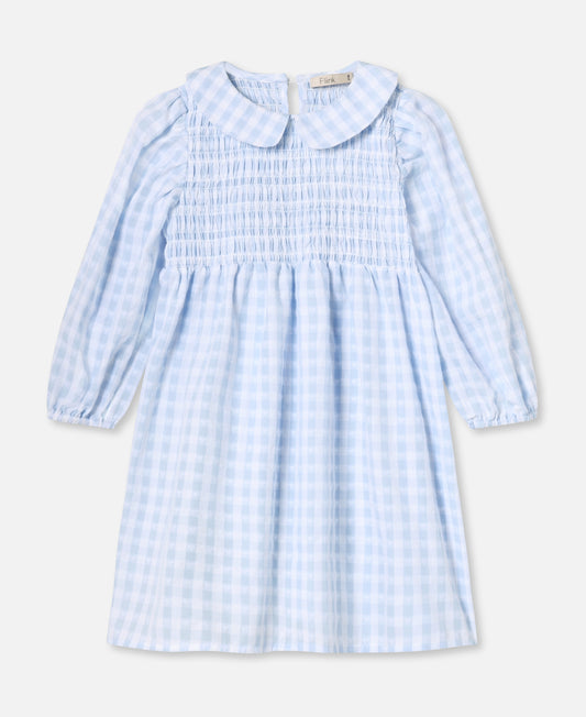 FLIINK PARI LS DRESS DRESS DREAM BLUE CHECK