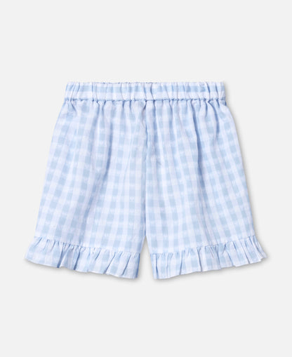 FLIINK PARI RUFFLE SHORTS SHORTS DREAM BLUE CHECK