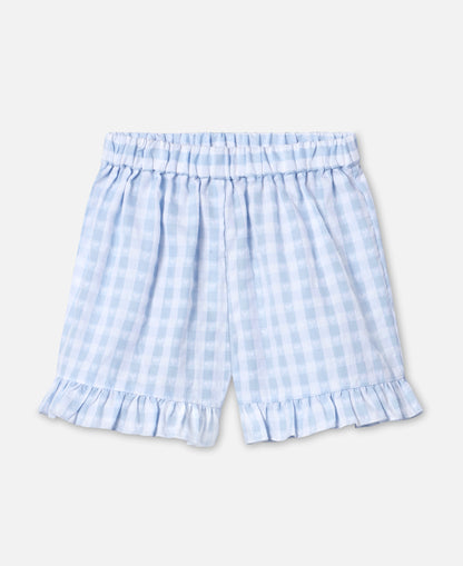 FLIINK PARI RUFFLE SHORTS SHORTS DREAM BLUE CHECK