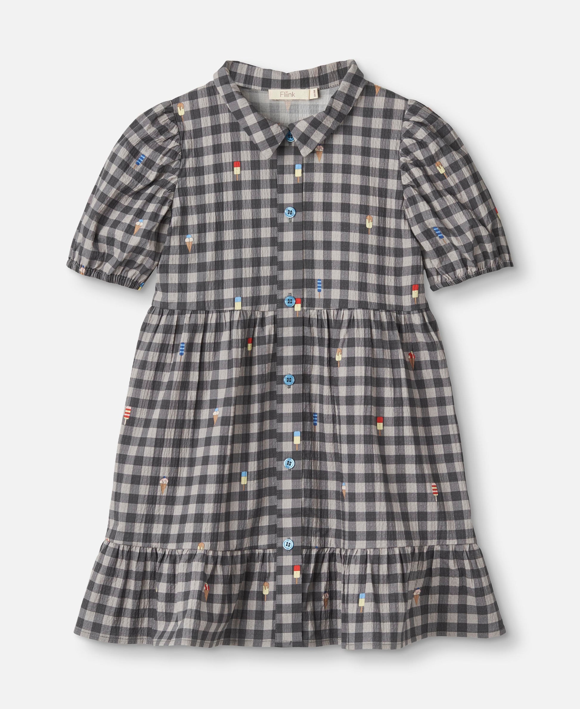 FLIINK POLAR  DRESS DRESS MAGNET CHECK AOP