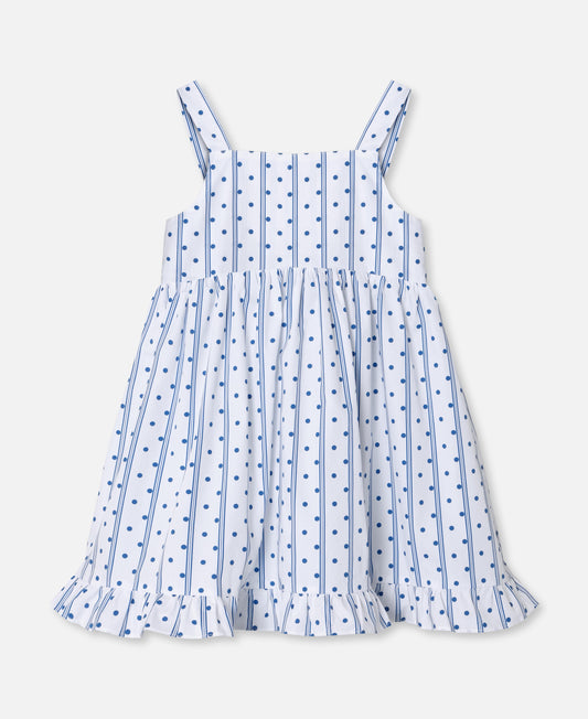 FLIINK POLKA SL DRESS DRESS CLOUD DANCER DOT AOP