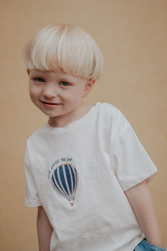 FLIINK SOMMER BALLOON T-SHIRT T-SHIRT CLOUD DANCER