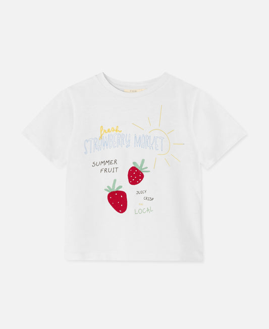 FLIINK SOMMER STRAWBERRY T-SHIRT T-SHIRT CLOUD DANCER