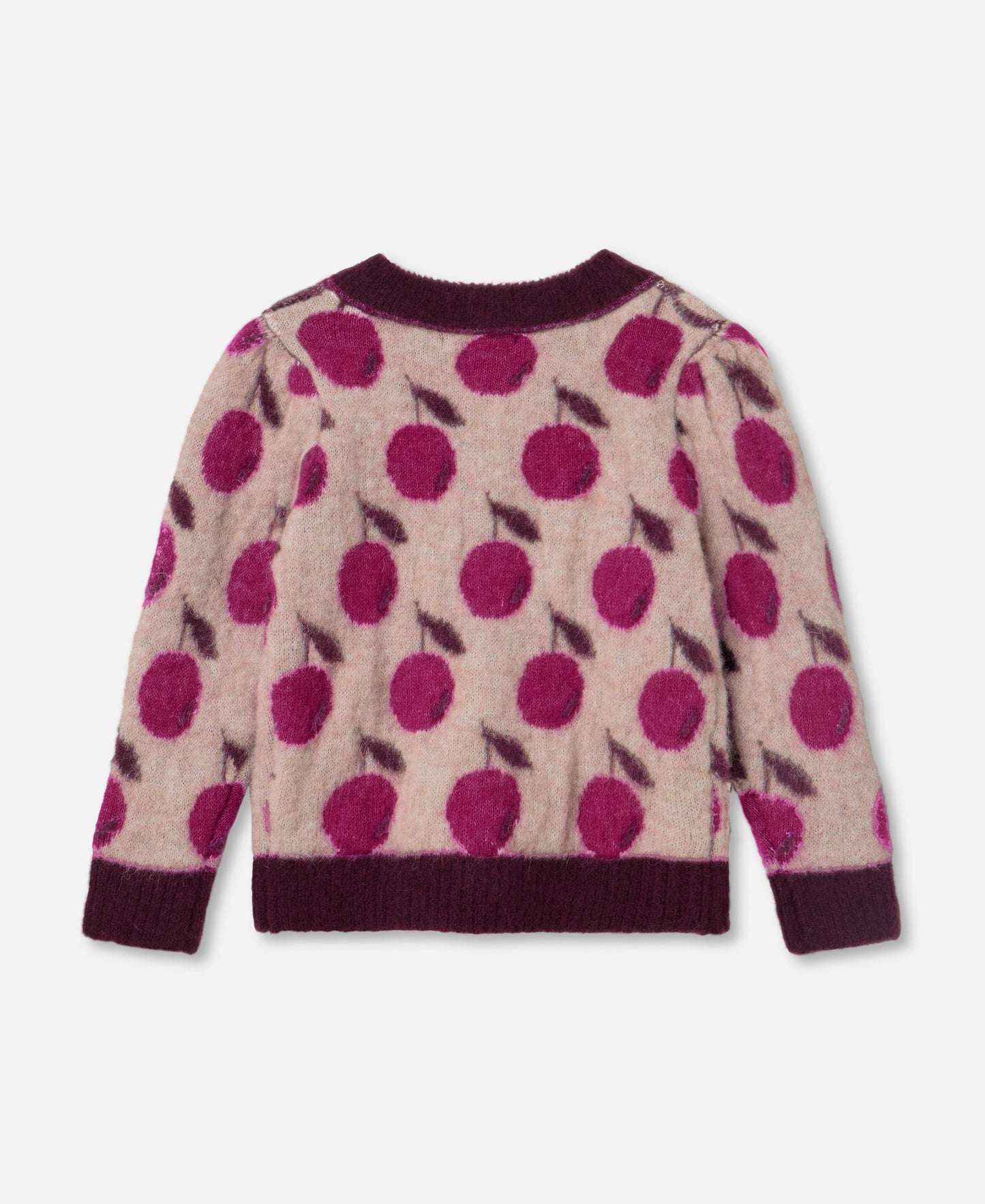 FLIINK STAR ALPACA BERRY CARDIGAN CARDIGAN SMOKE ROSE / RED BUD