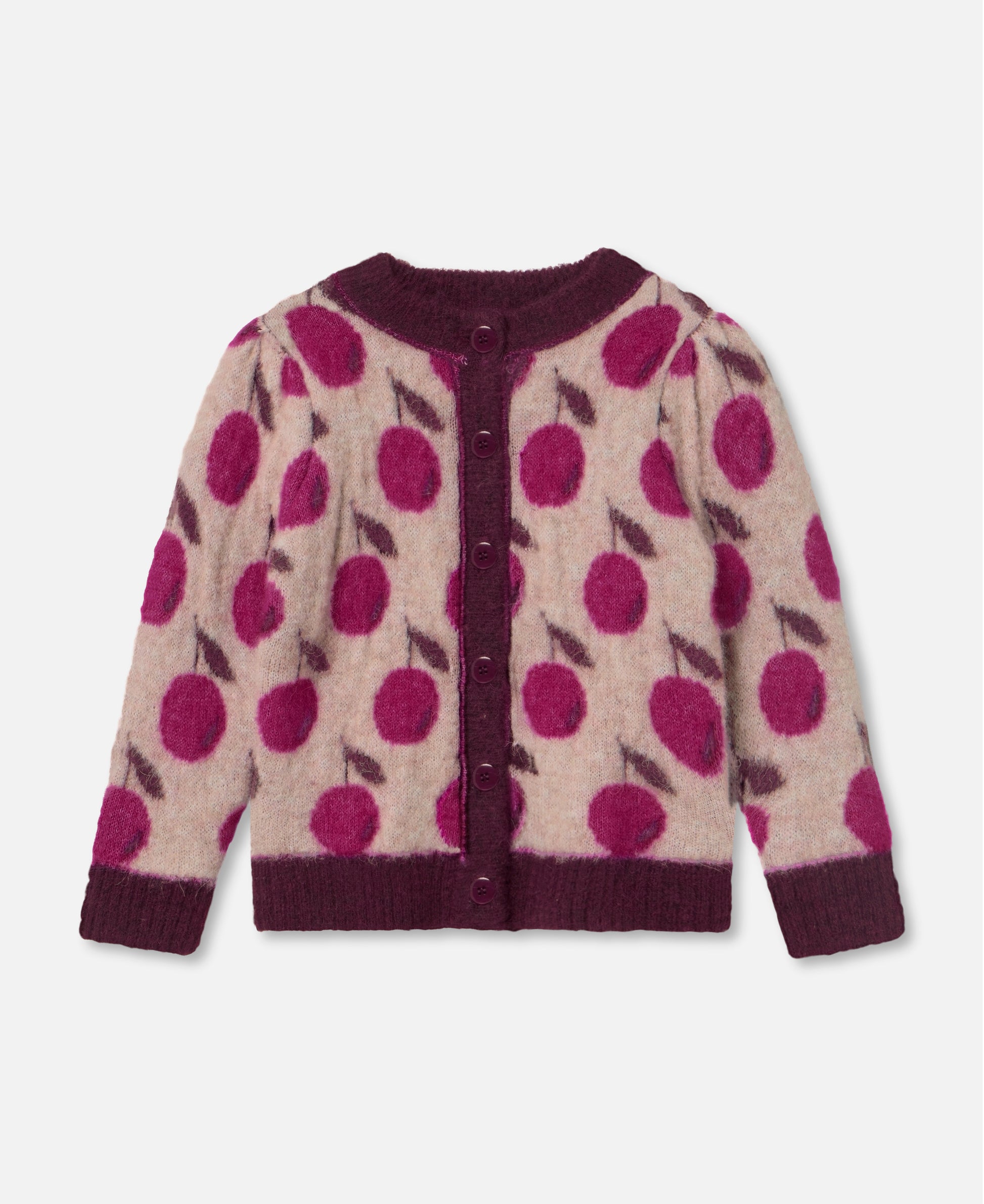 FLIINK STAR ALPACA BERRY CARDIGAN CARDIGAN SMOKE ROSE / RED BUD