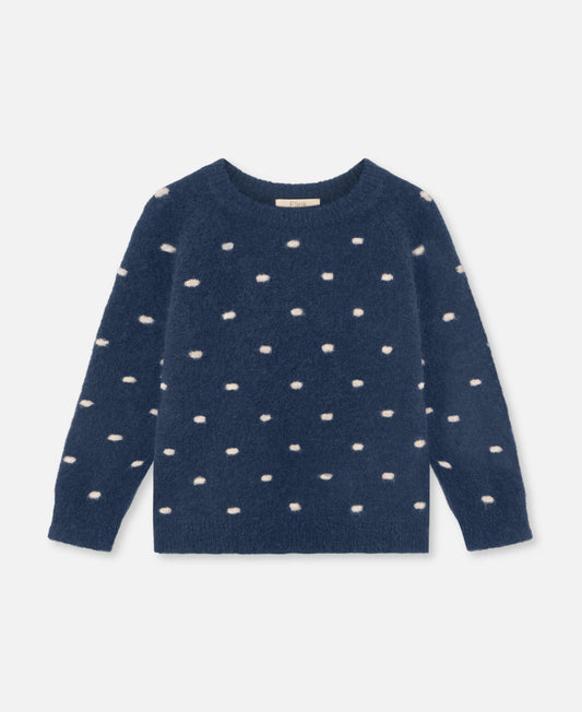 FLIINK STAR ALPACA POLKA PULLOVER PULLOVER INSIGNIA BLUE / SANDSHELL