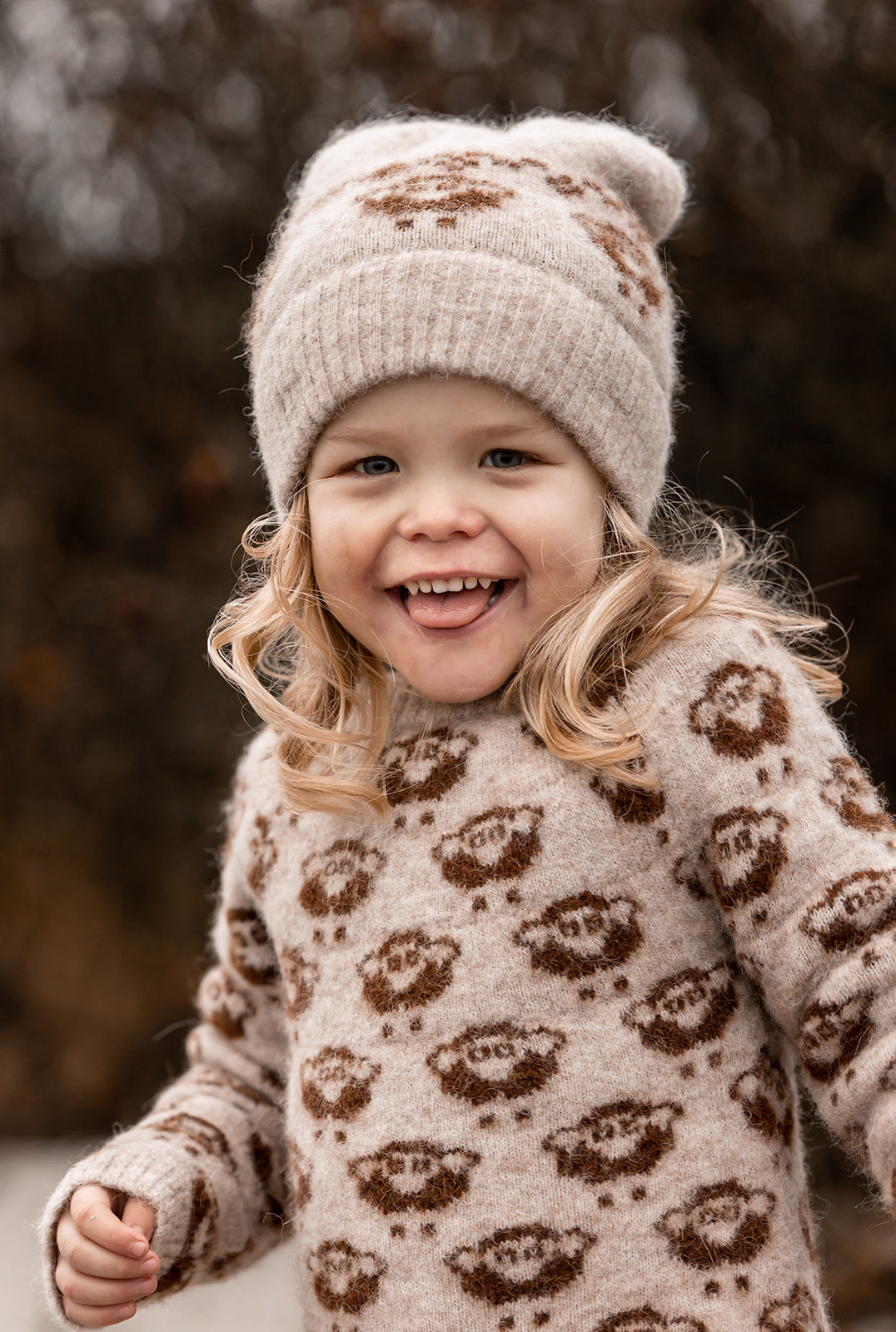 FLIINK STAR BEANIE BEANIE SANDSHELL FOSSIL SHEEP PATTERN