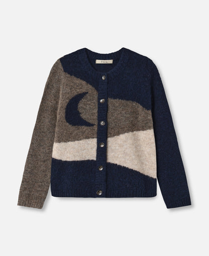 FLIINK STAR MOON CARDIGAN CARDIGAN PINE BARK