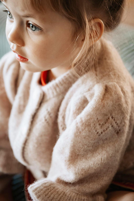 FLIINK STAR PUFF CARDIGAN CARDIGAN PEACH WHIP