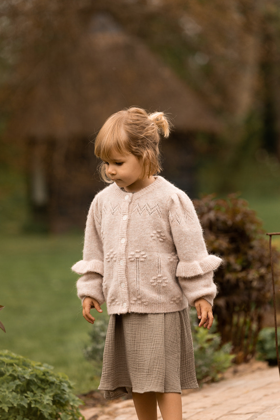 FLIINK STAR PUFF CARDIGAN CARDIGAN PEACH WHIP