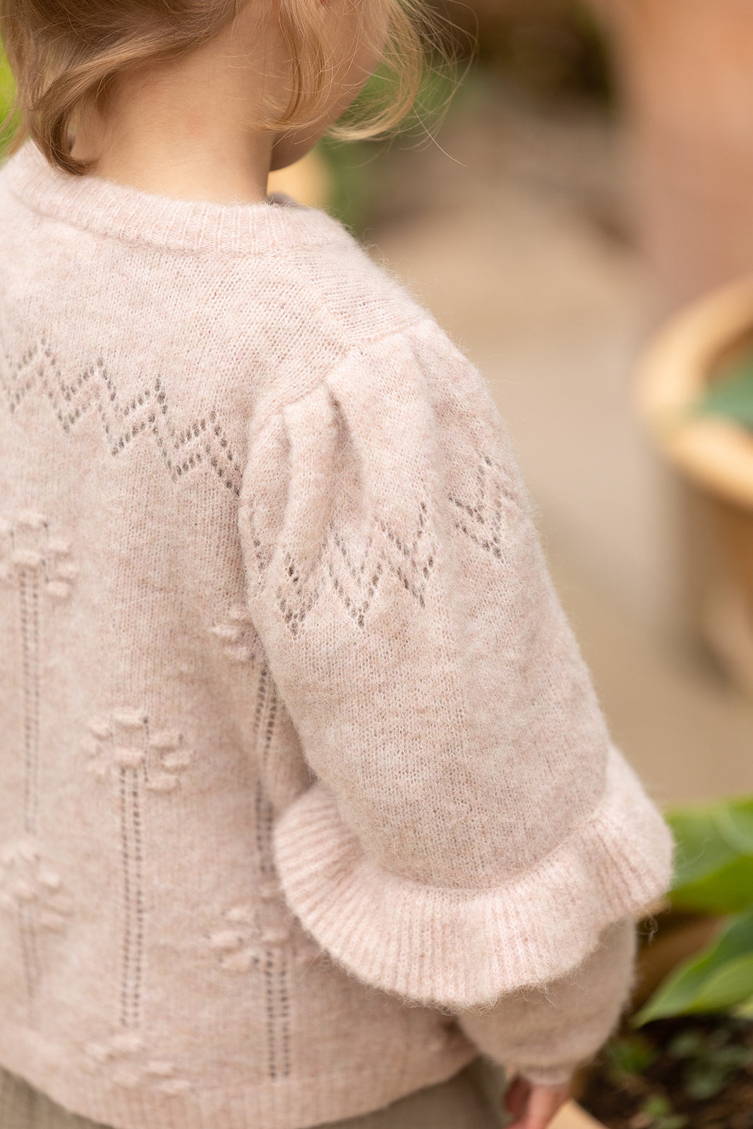 FLIINK  STAR PUFF CARDIGAN CARDIGAN PEACH WHIP