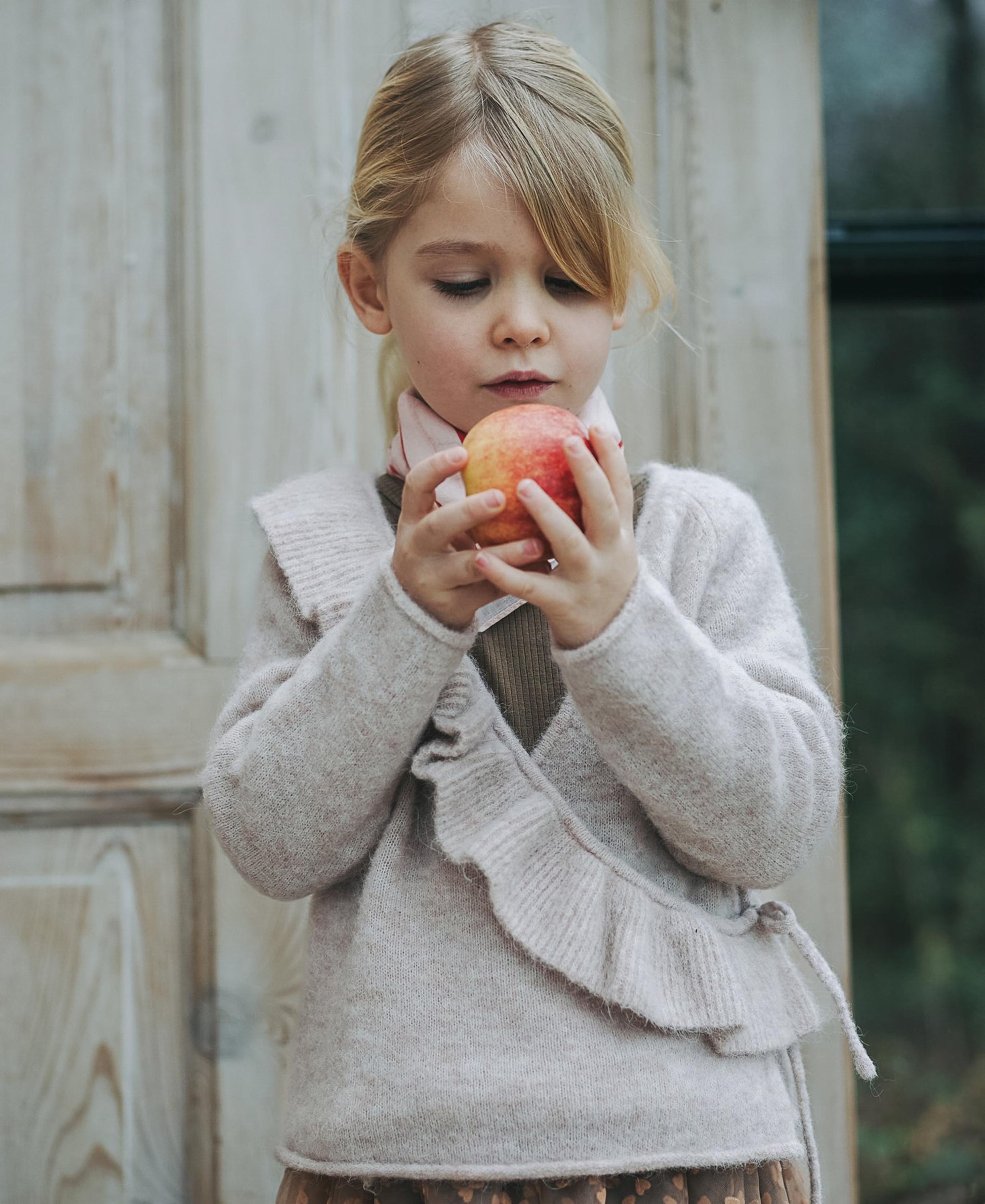 FLIINK STAR RUFFLE CARDIGAN CARDIGAN PEACH WHIP