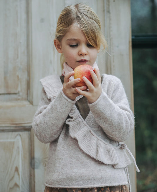FLIINK STAR RUFFLE CARDIGAN CARDIGAN PEACH WHIP