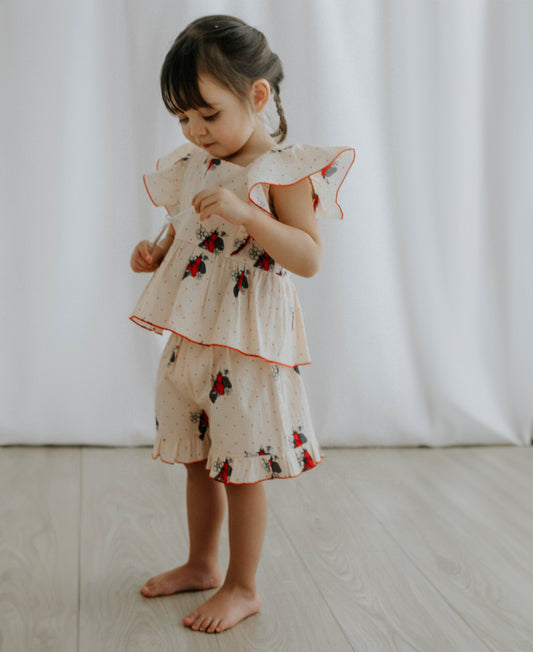 FLIINK SUMMERBUZZ SHORTS SHORTS SANDSHELL DOT AOP