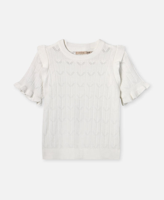 FLIINK SUNNY SS BLOUSE BLOUSE CLOUD DANCER