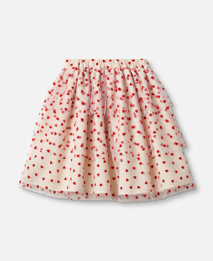 FLIINK TULLE SKIRT SKIRT SANDSHELL/ POMPEIAN RED