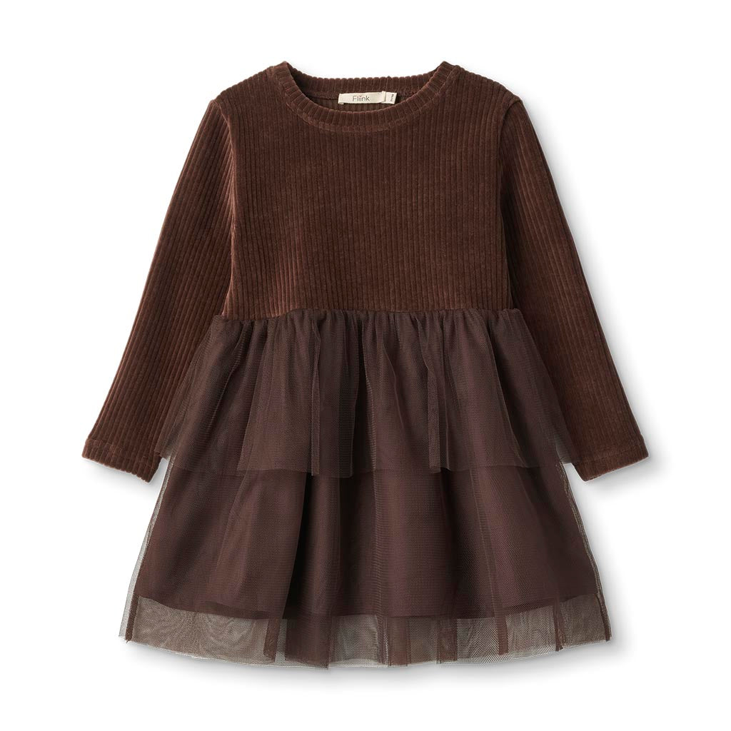 FLIINK VELVET TULLE DRESS DRESS CUB