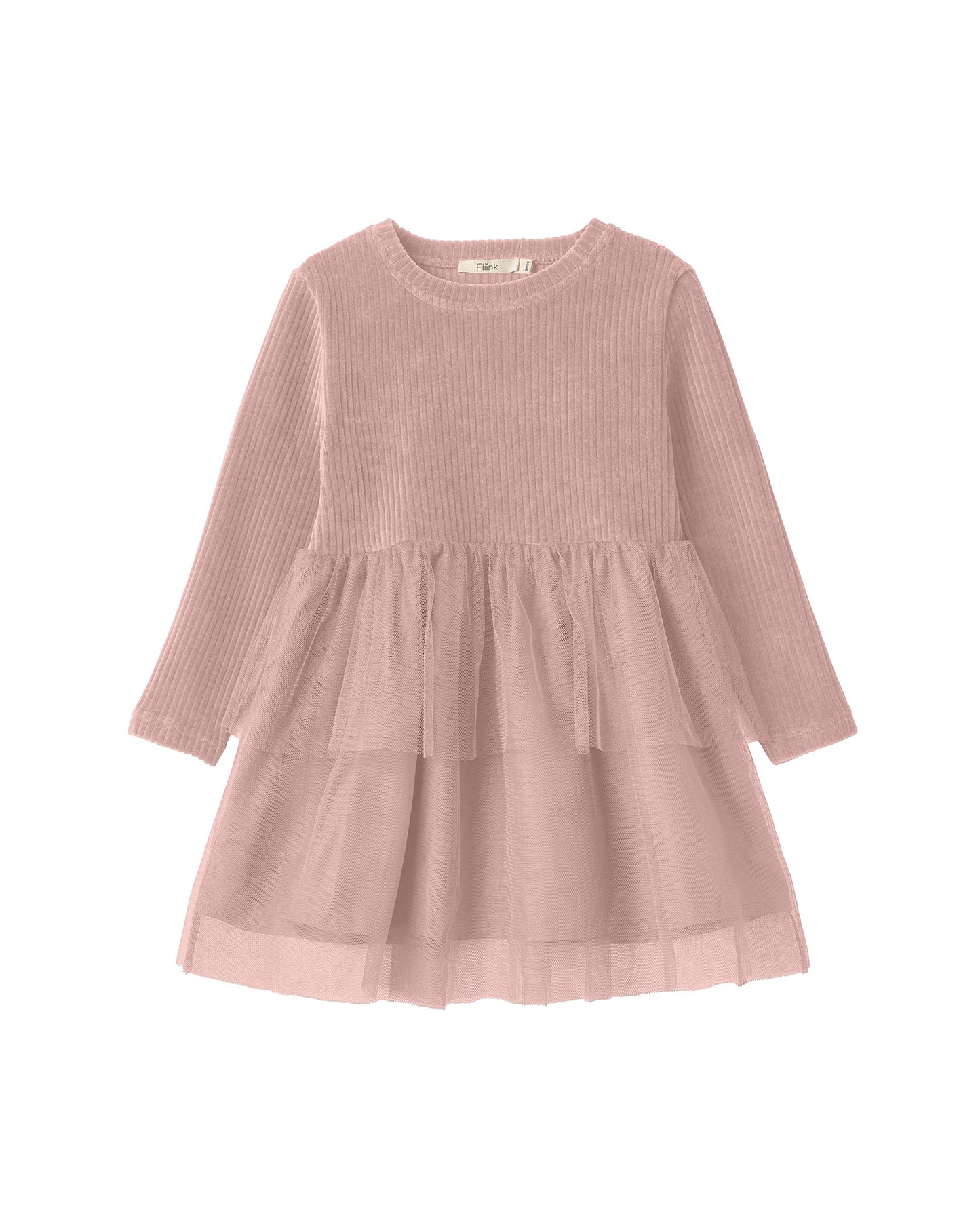 FLIINK VELVET TULLE DRESS DRESS PEACH WHIP