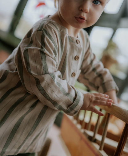 FLIINK VIRA LS SHIRT SHIRT HEDGE GREEN / SANDSHELL