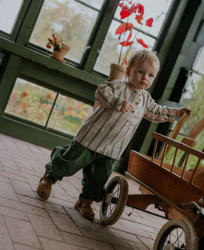 FLIINK VIRA LS SHIRT SHIRT HEDGE GREEN / SANDSHELL