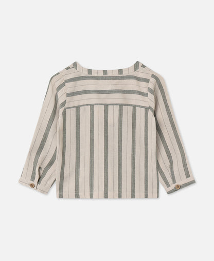 FLIINK VIRA LS SHIRT SHIRT HEDGE GREEN / SANDSHELL