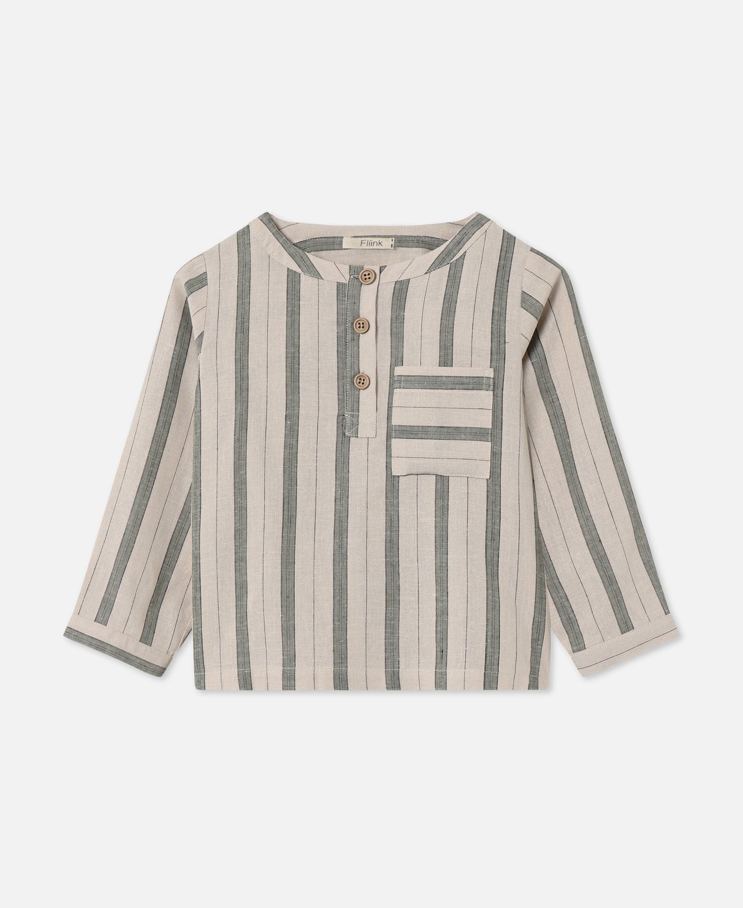 FLIINK VIRA LS SHIRT SHIRT HEDGE GREEN / SANDSHELL