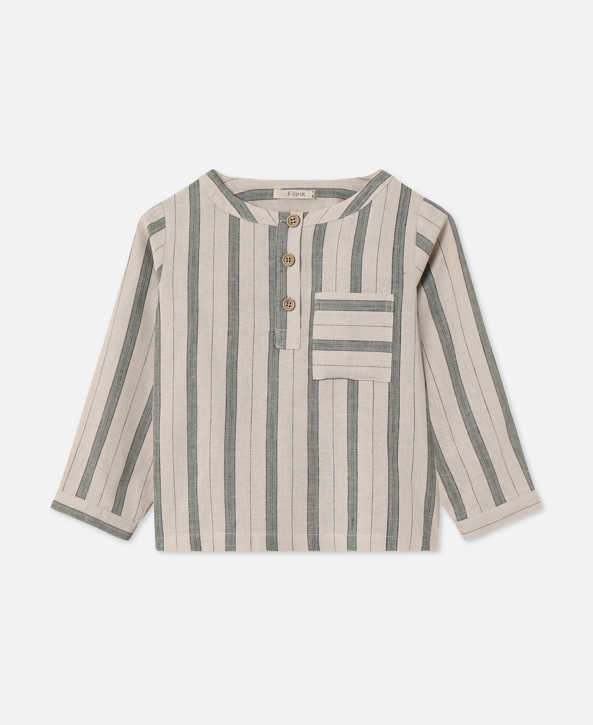 FLIINK VIRA LS SHIRT SHIRT HEDGE GREEN / SANDSHELL