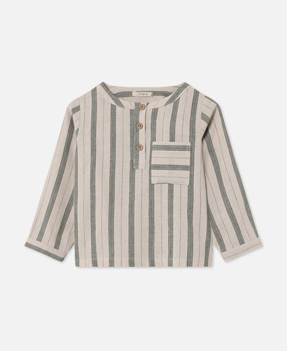 FLIINK VIRA LS SHIRT SHIRT HEDGE GREEN / SANDSHELL