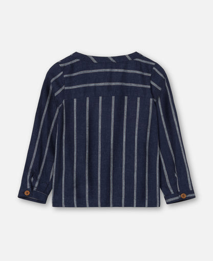 FLIINK VIRA LS SHIRT SHIRT INSIGNIA BLUE / SANDSHELL