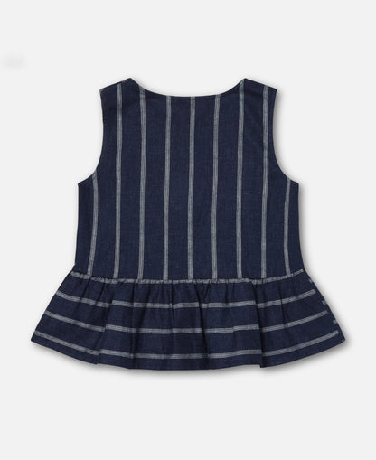 FLIINK VIRA SL TOP BLOUSE INSIGNIA BLUE / SANDSHELL