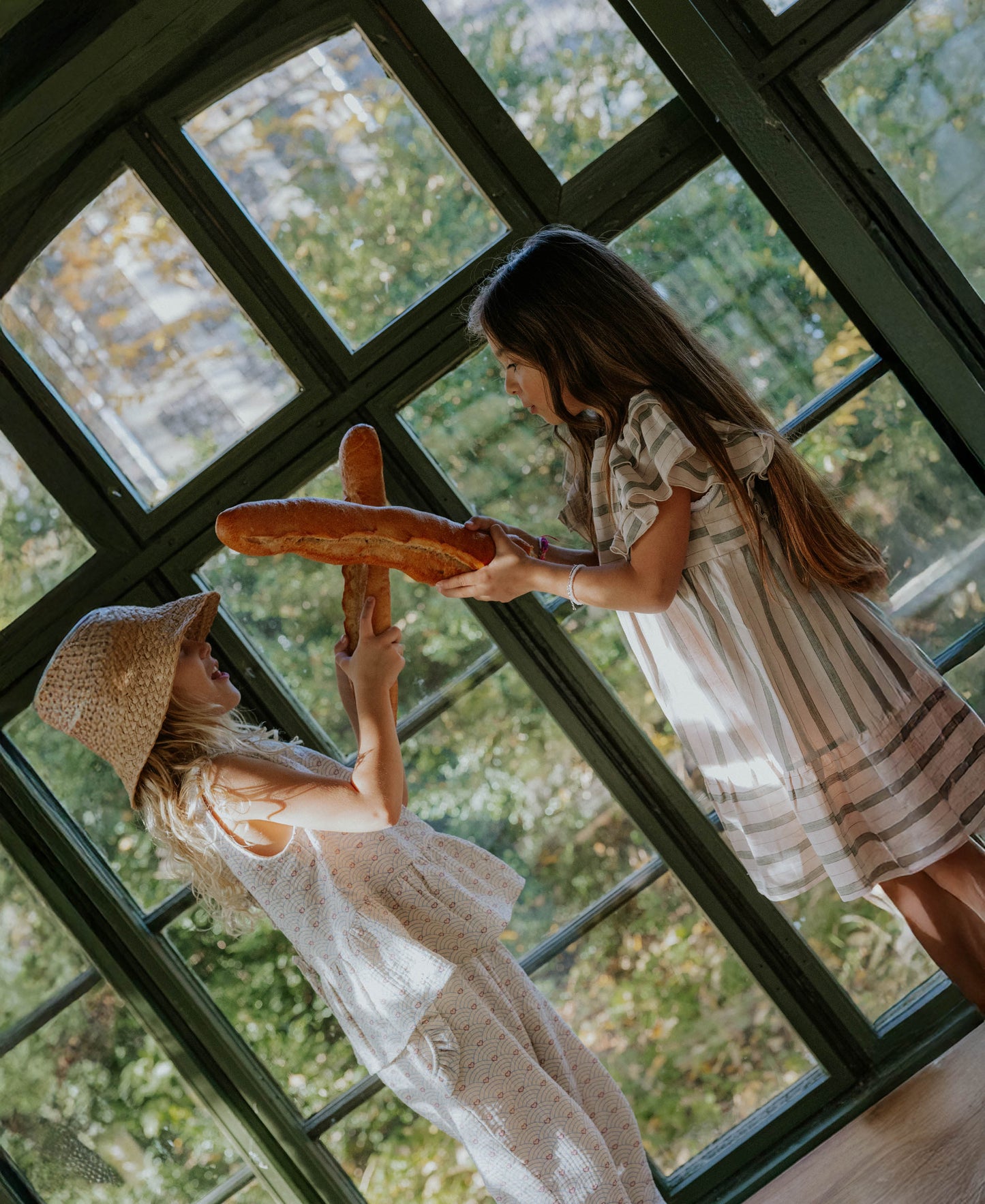 FLIINK VIRA SS DRESS DRESS HEDGE GREEN / SANDSHELL