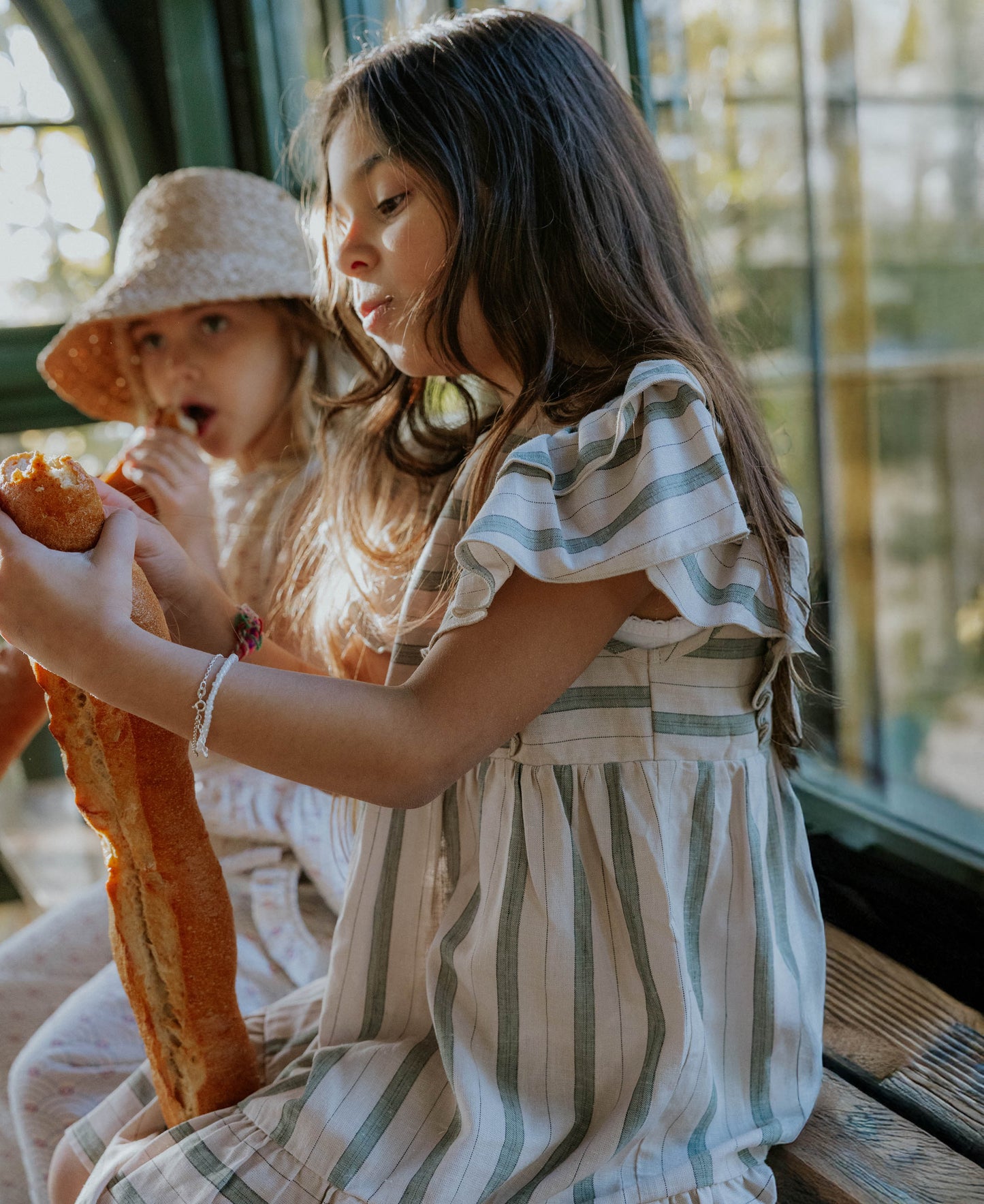 FLIINK VIRA SS DRESS DRESS HEDGE GREEN / SANDSHELL