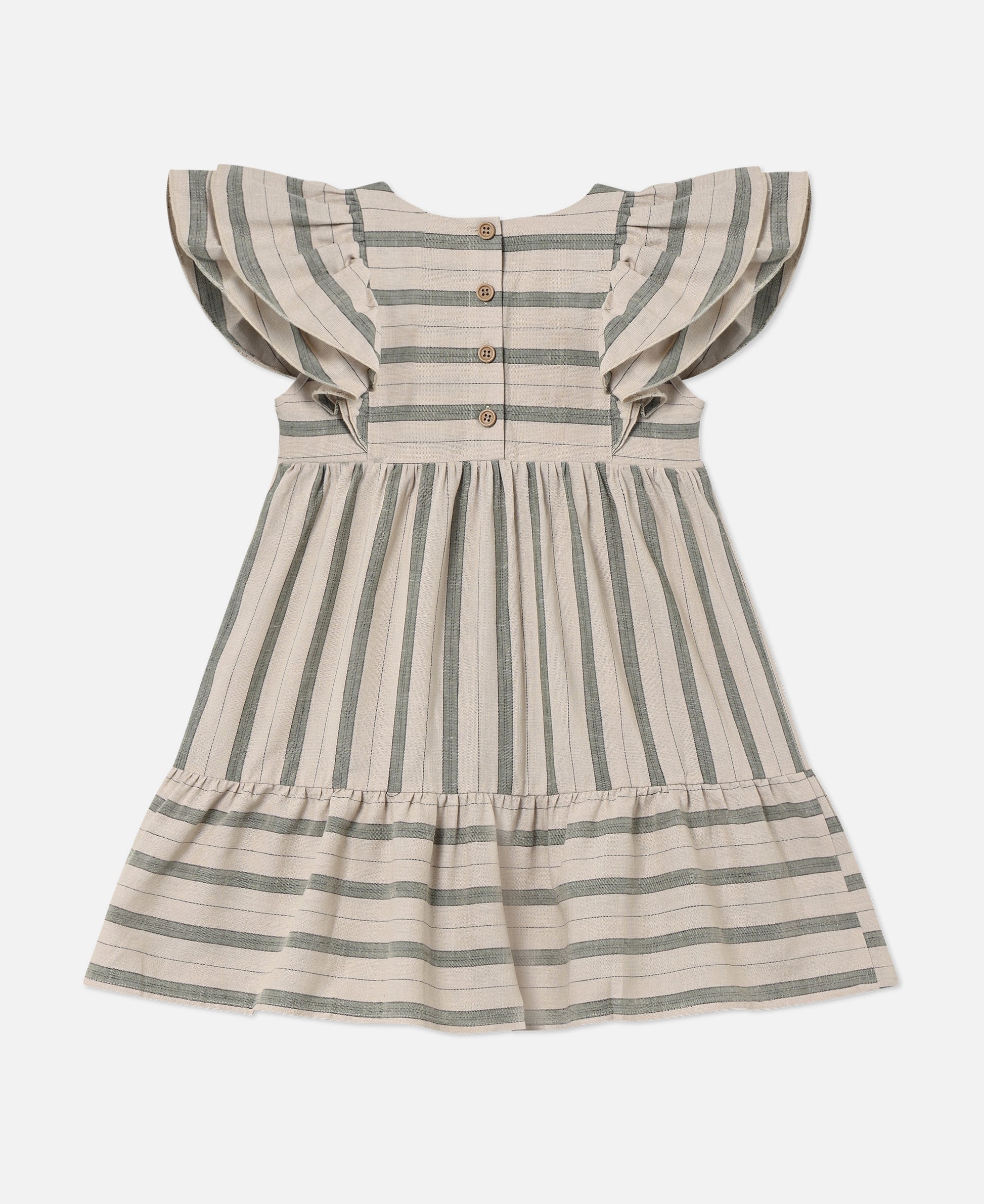 FLIINK VIRA SS DRESS DRESS HEDGE GREEN / SANDSHELL