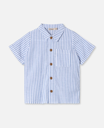 FLIINK VIRA SS SHIRT SHIRT DREAM BLUE/ CLOUD DANCER