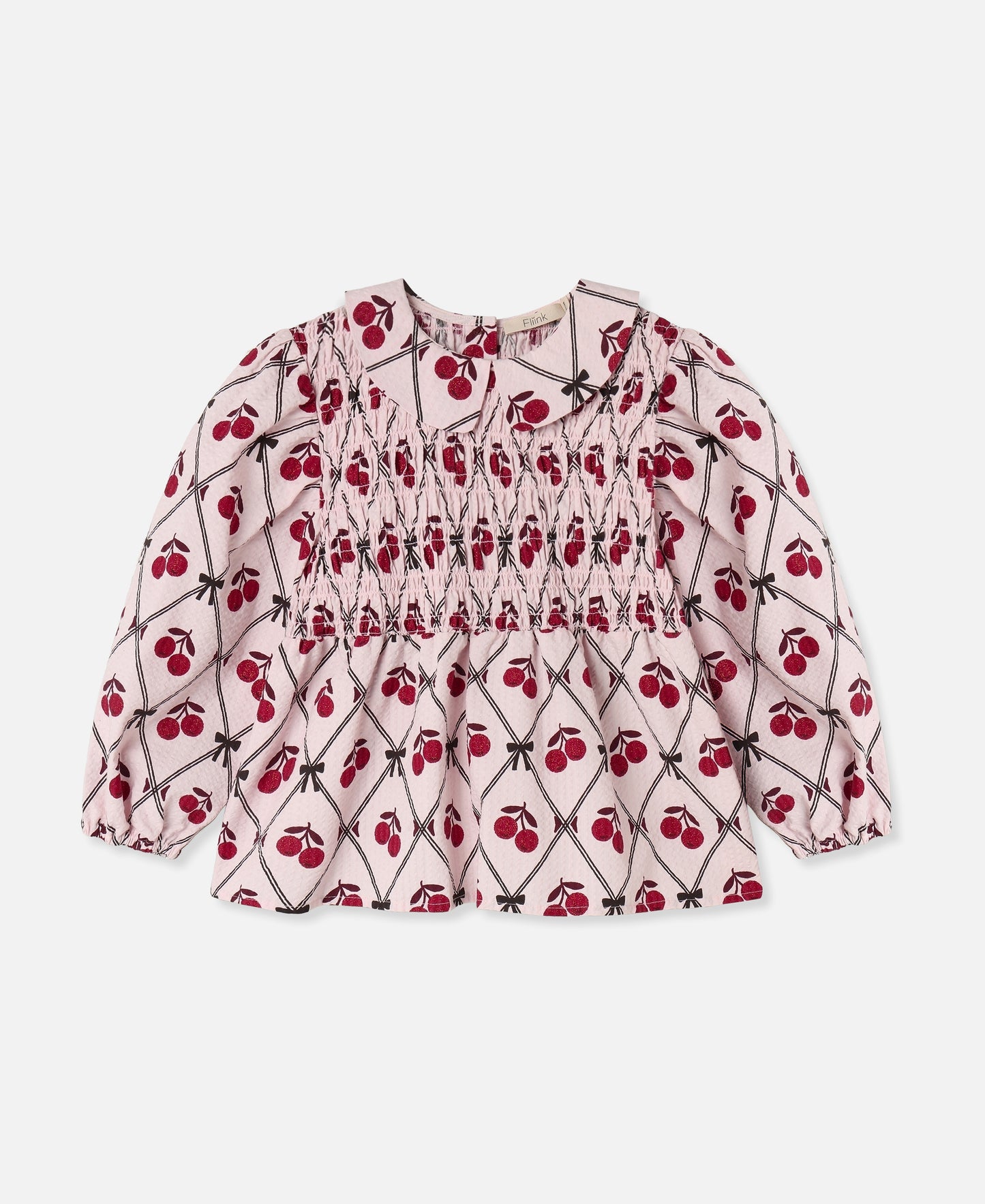 FLIINK WINTER GLITTER BERRY BLOUSE BLOUSE ROSE SMOKE AOP