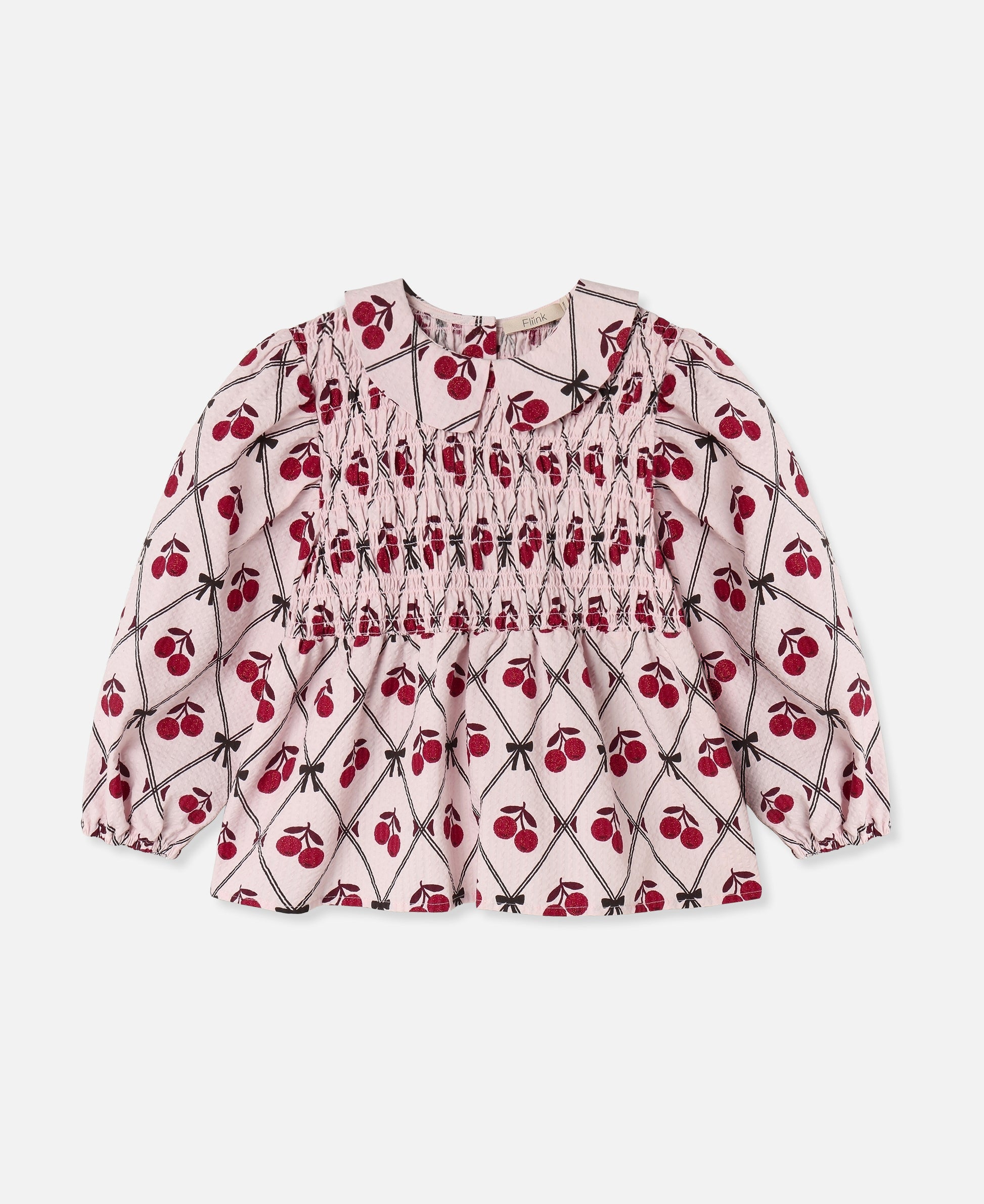 FLIINK WINTER GLITTER BERRY BLOUSE BLOUSE ROSE SMOKE AOP