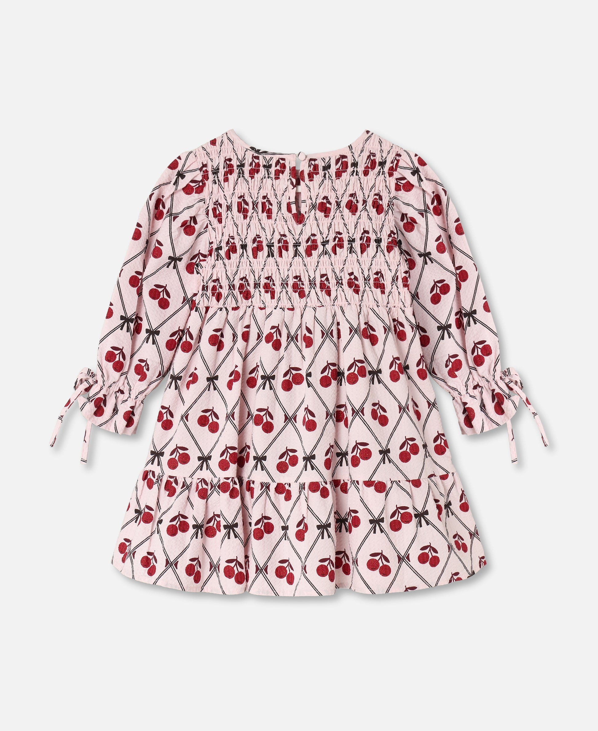 FLIINK WINTER GLITTER BERRY DRESS DRESS ROSE SMOKE AOP