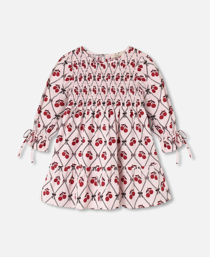 FLIINK WINTER GLITTER BERRY DRESS DRESS ROSE SMOKE AOP
