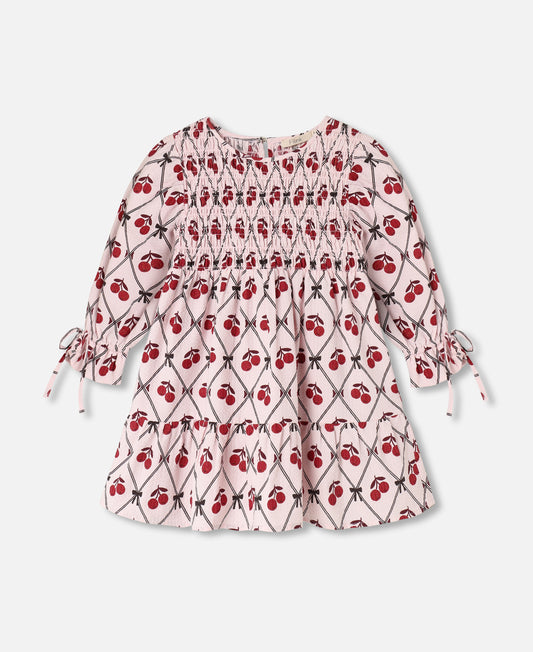 FLIINK WINTER GLITTER BERRY DRESS DRESS ROSE SMOKE AOP