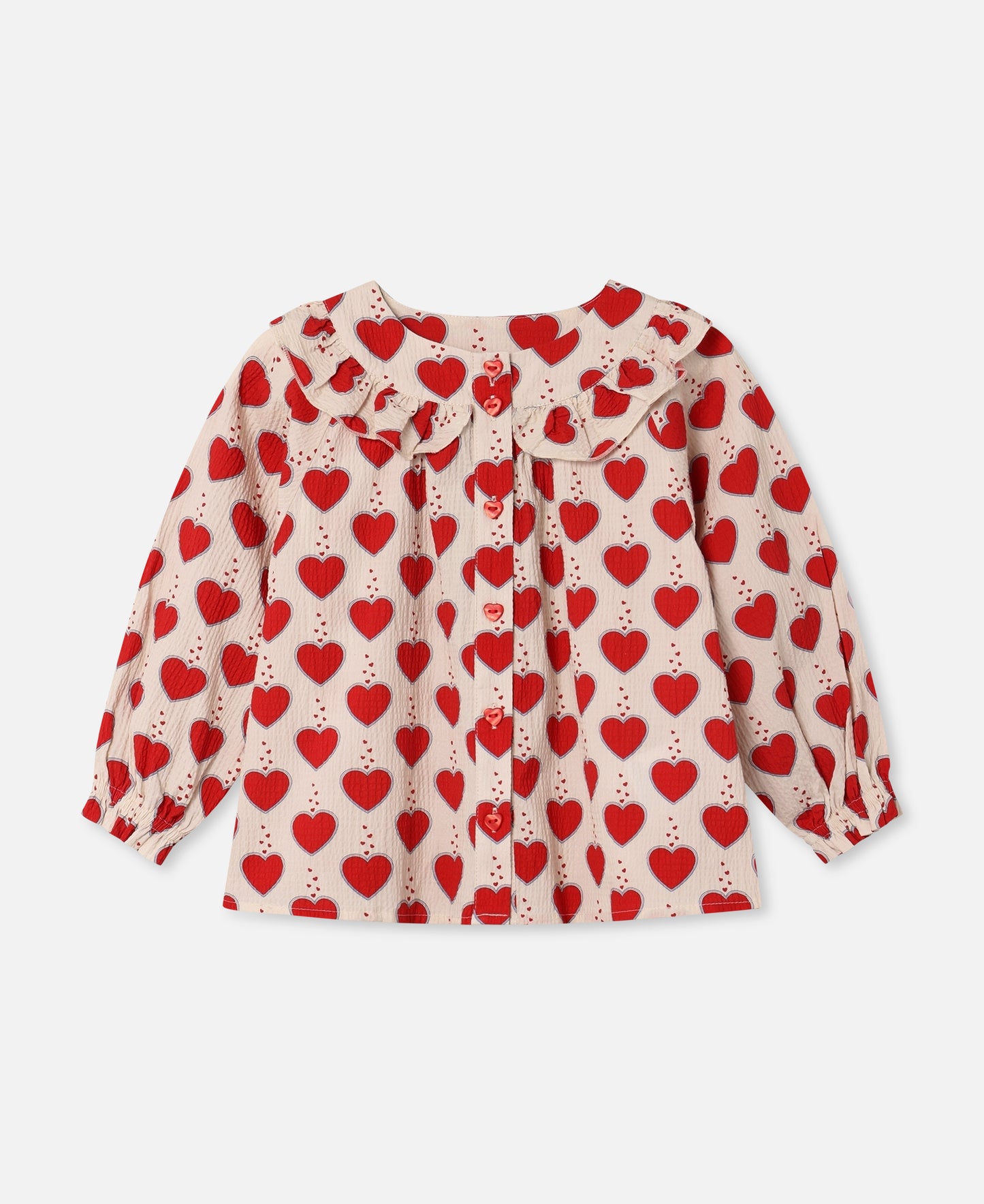 FLIINK WINTER HEART BLOUSE BLOUSE SANDSHELL AOP