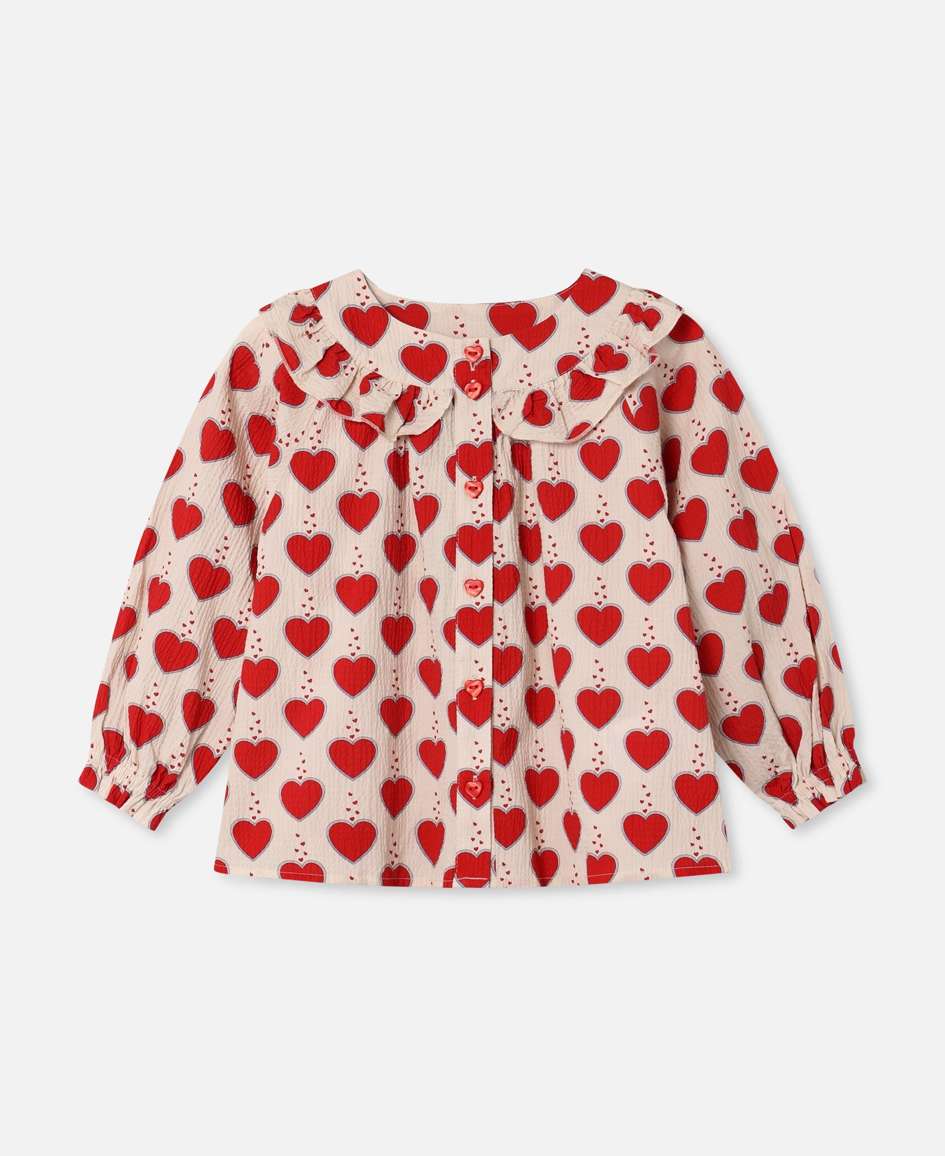 FLIINK WINTER HEART BLOUSE BLOUSE SANDSHELL AOP