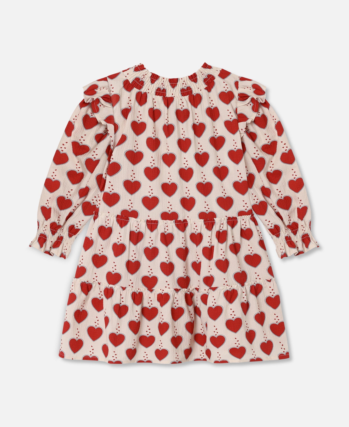FLIINK WINTER HEART DRESS DRESS SANDSHELL AOP