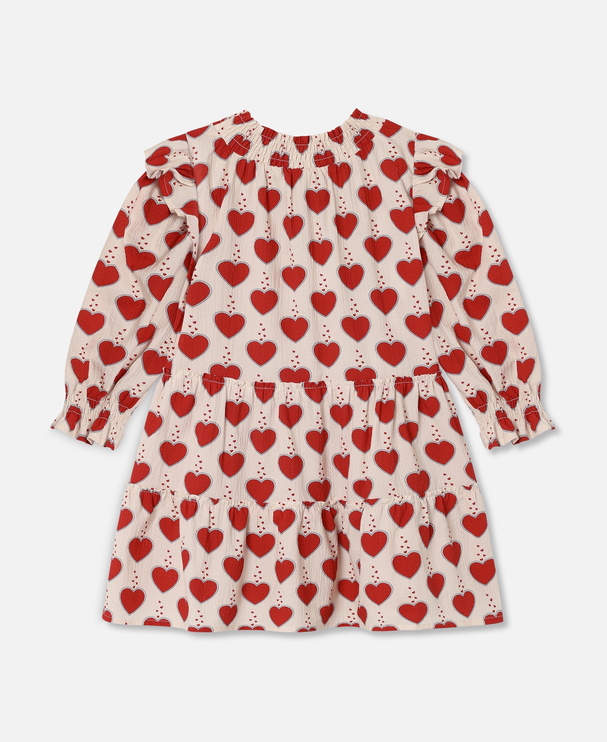 FLIINK WINTER HEART DRESS DRESS SANDSHELL AOP